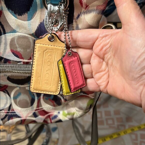 Coach Poppy Ikat Signature C Glam Multicolor Foldover Crossbody bag # 19873 - Picture 2 of 14